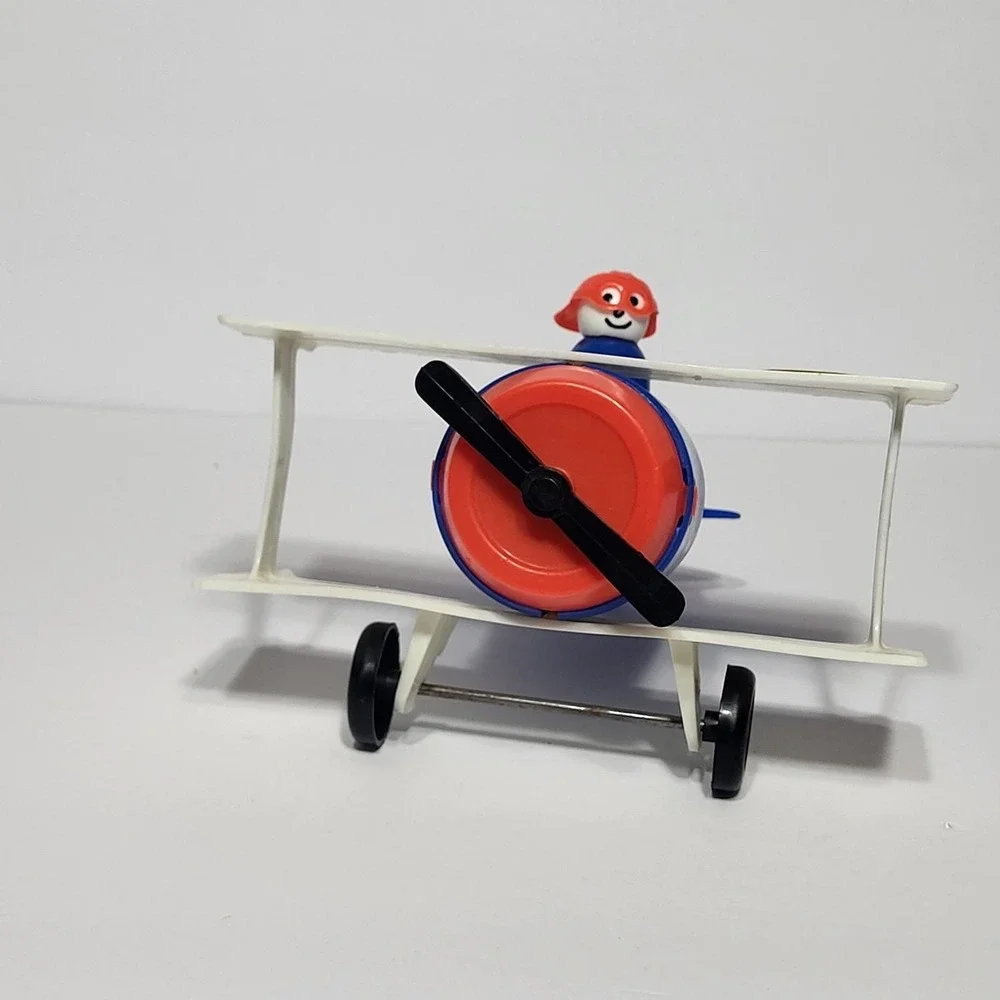 Vintage Fisher Price Little People Blue Biplane Airplane Toy with Pilot Figure
